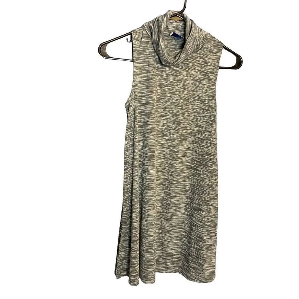 Anthropology Postmark Small Tunic Top Sleeveless Cowl Neck Gray White (r1)